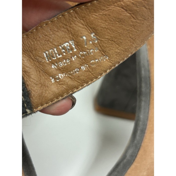 Jeffrey Campbell Holvey Women's 7.5 Sandals Gray Block Heel Ankle Strap Open Toe - Picture 6 of 13